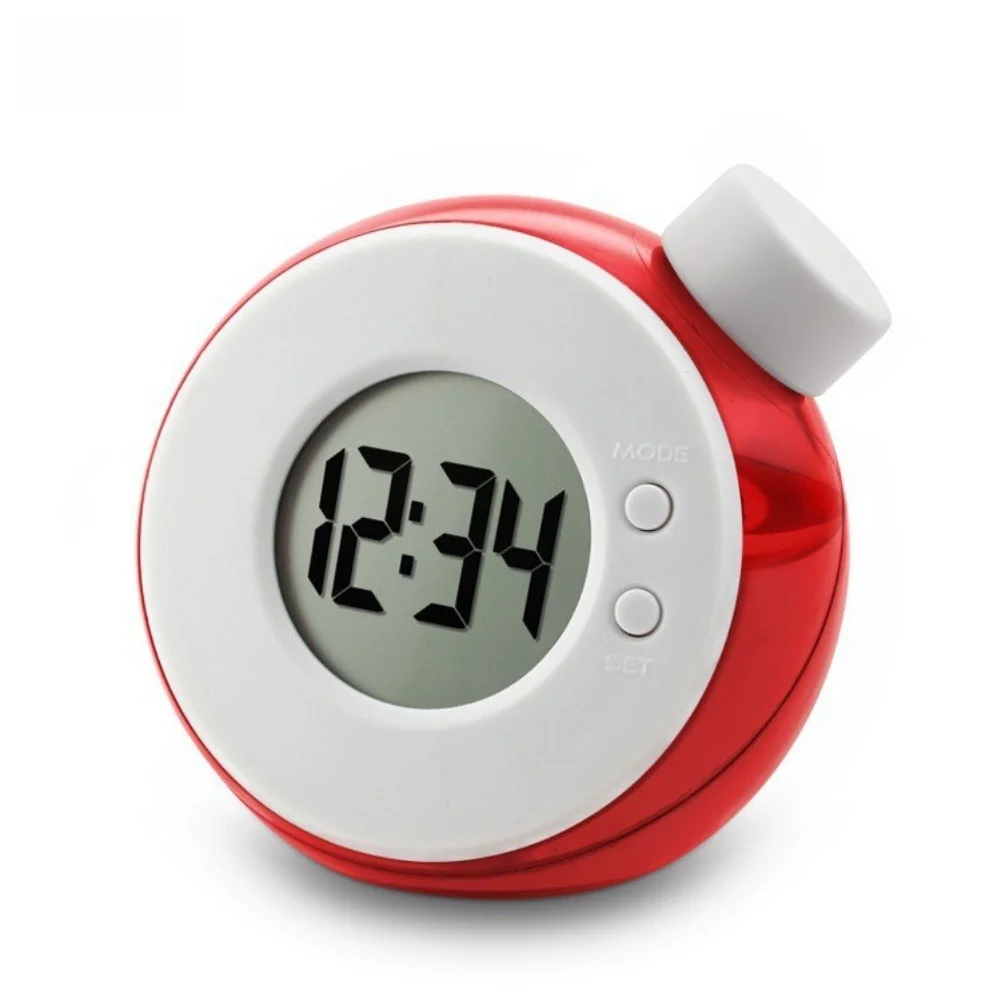 Non-Ticking Water Powered Digital Clock with Time Date and Stopwatch Functions for Low Noise Living and Working Areas