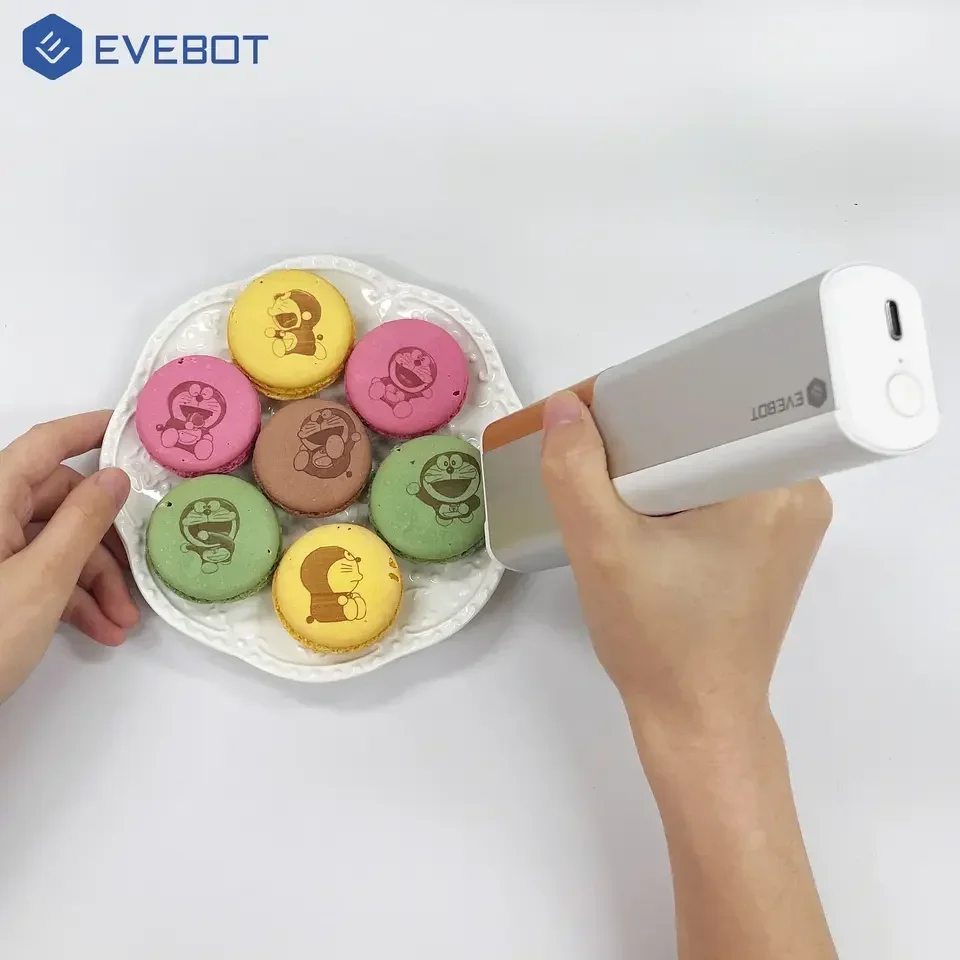 Evebot Printpen طابعة الطعام القلم كعكة ماكارونس القهوة البيرة التوقيع الرقمية يده طابعة نافثة للحبر اتصال واي فاي طابعة ثلاثية الأبعاد