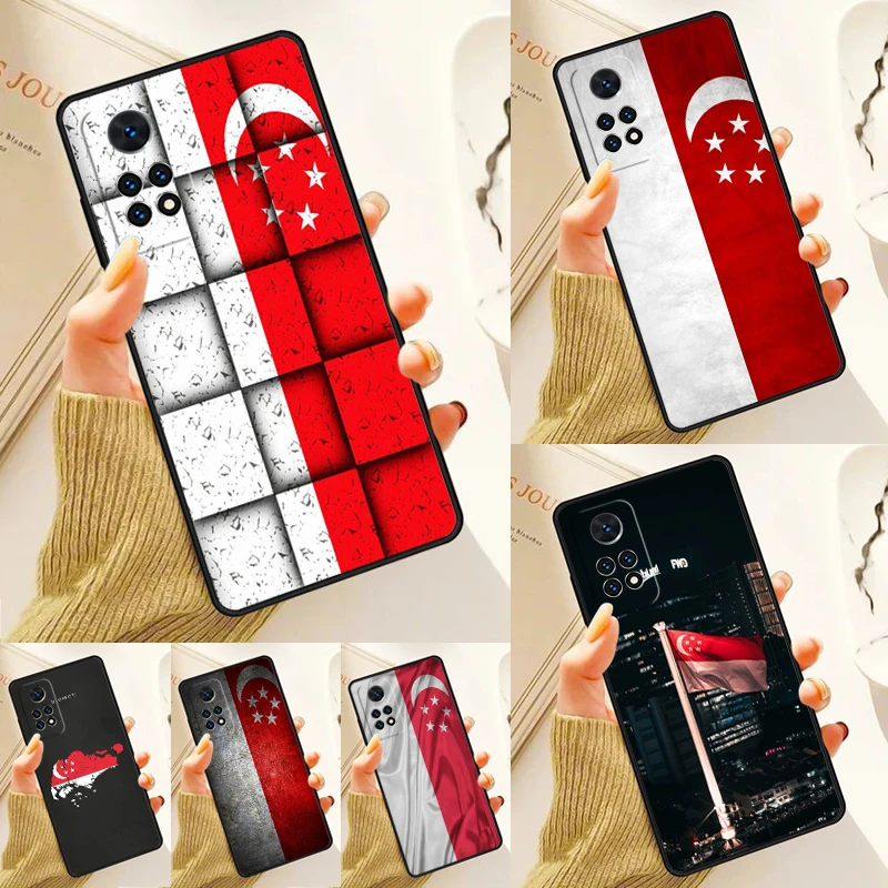 Singapore Flag Case For Samsung Galaxy S24 Plus S23 S20 S21FE Lite S22 Ultra Note 20 S8 S9 S10 Phone Coque