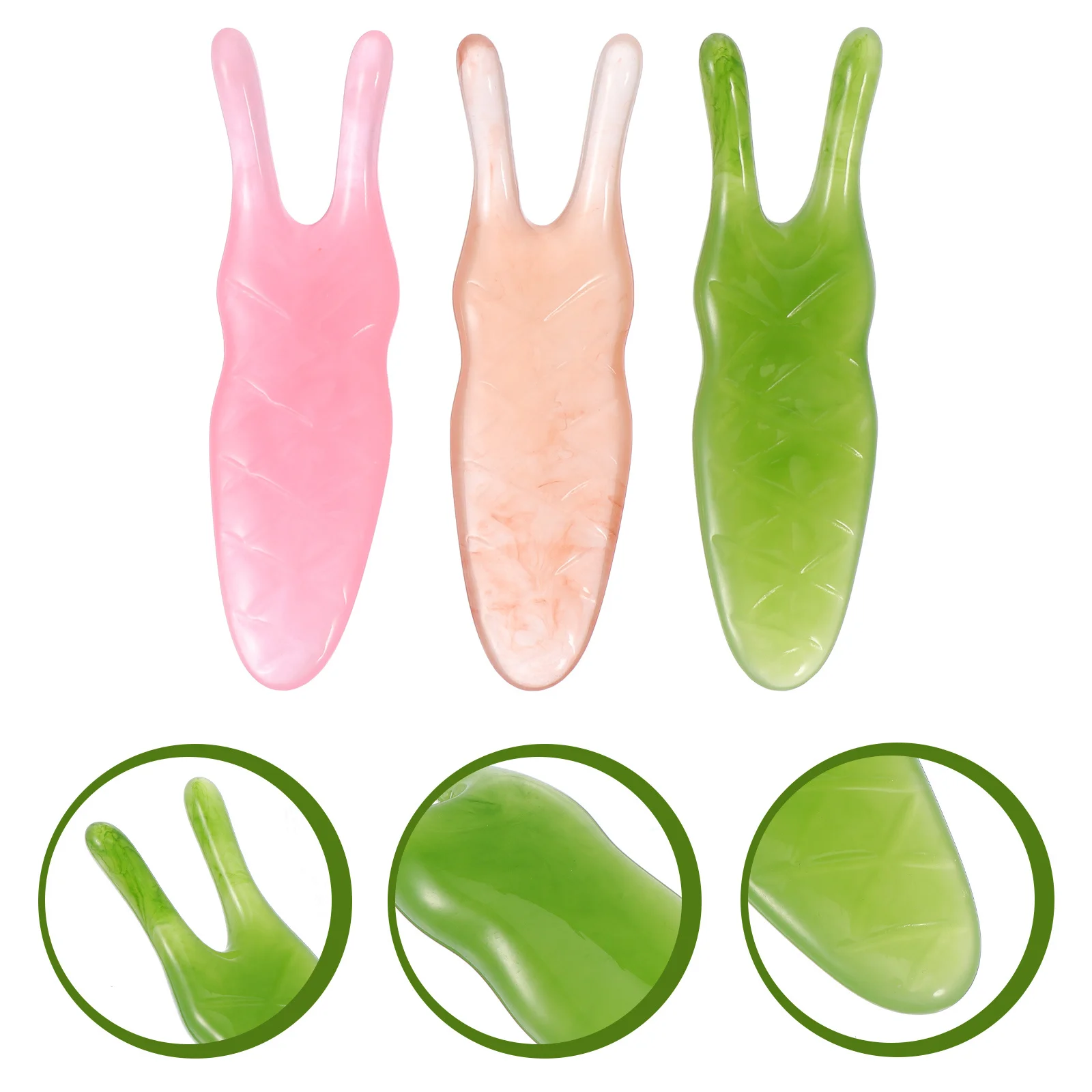 

3Pcs Natural Resin Nose Massagers Durable Two-Pronged Scrapers for Nose Massage Facial Care and Body Relaxation Therapy Tools