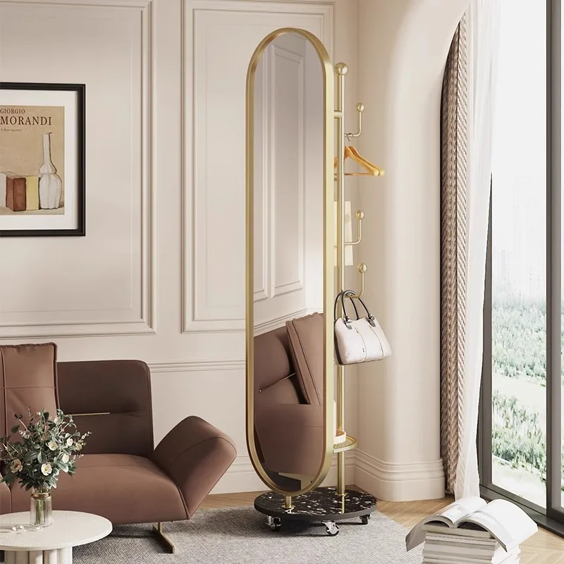 

Hanger integrated full-length Light luxury rotating full-length Floor-to-ceiling home full-length Bedroom removable fitting