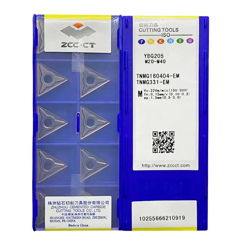 10pcs ZCCCT Original TNMG160404 TNMG160408 TNMG220408 EM YBG202 YBG205 YBM253 Cutting Tools CNC Lathe Carbide Turning Inserts