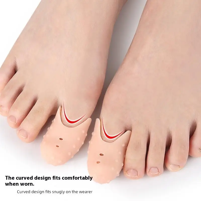 1 Paar Voetverzorging Vinger Teen Cap Met Gat Protector Cover Duim Mouw Maïs Blaren Pijnbestrijding Teen Buis Bunion Correctie