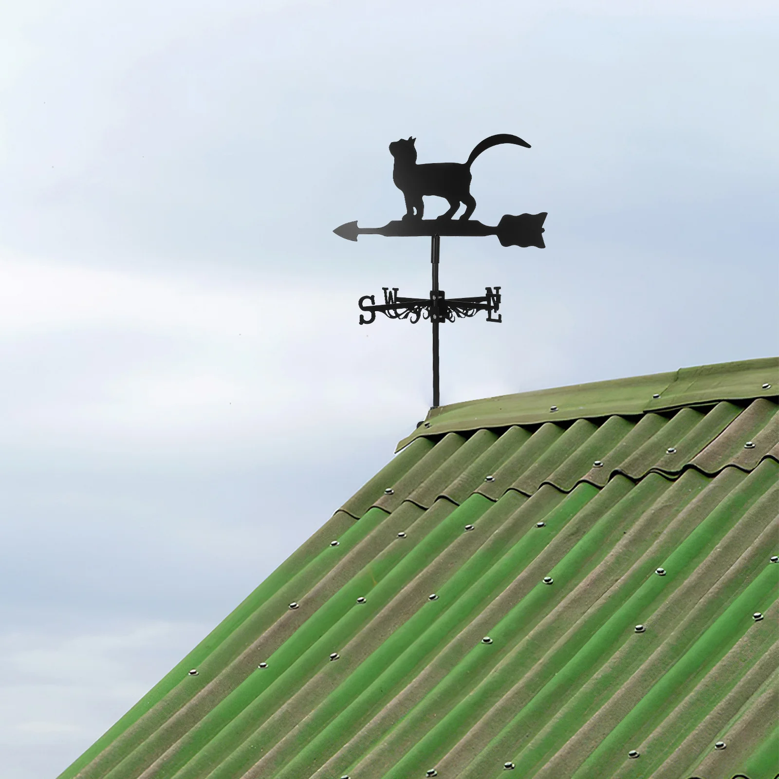 

Stainless Steel Cat Wind Direction Indicator Decorative Yard Weathervane Garden Metal Stake For Outdoor Patio Lawn Decor