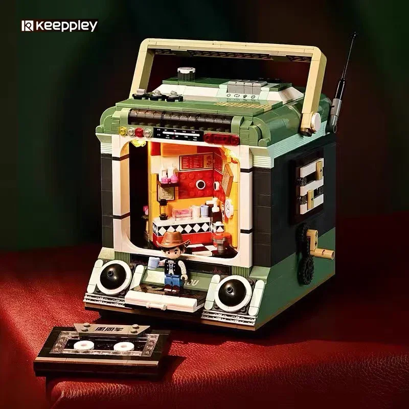 New Keeppley Building Blocks Jay Chou's Official Anime Magnetic Tape Drive Model Decorate Educational Children's Toys Boy Gift