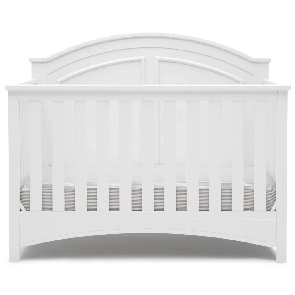 

6-in-1 Convertible Crib,Adjustable height mattress support with 3 positions，55"L x 30.5"W x 45"H