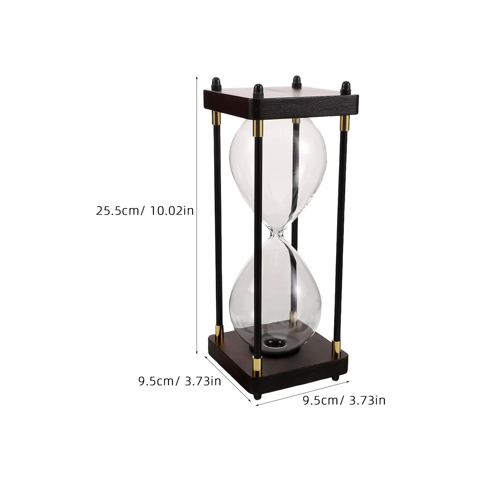 Empty Glass Hourglass Fillable Timer 10 Inch Vintage Wood Frame Diy Sand Timer Clock For Wedding Ceremony Desk Home Decorative
