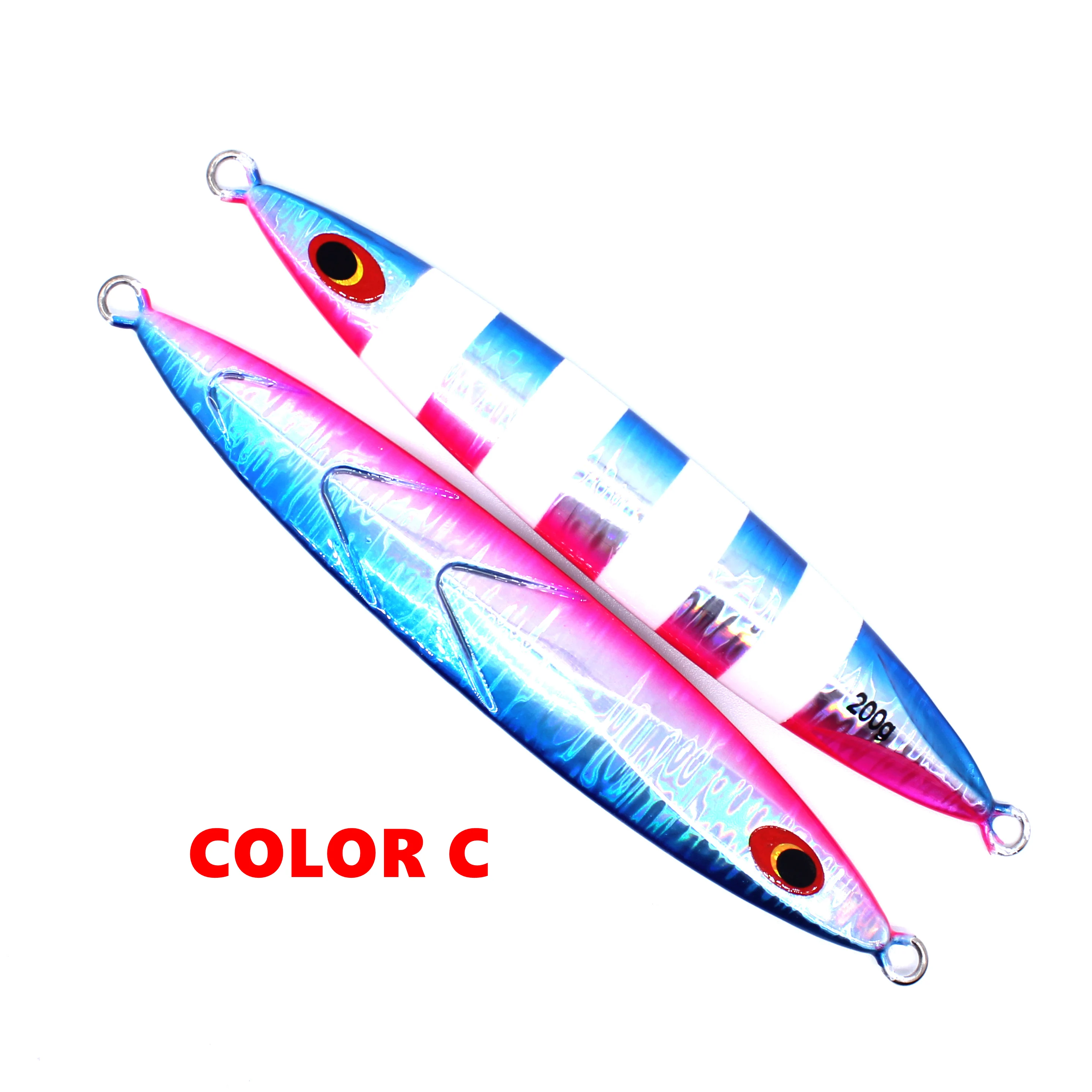 AOCLU Tiefsee Langsam Metall Jig 200g 300g Harten Köder Sinking Stick Köder UV Glow Leuchtende Zebra Für thunfisch Zacker Seebarsch Angeln – Detail 10