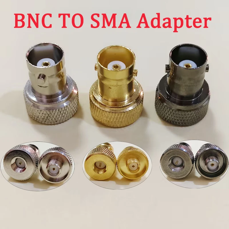 1PC BNC Female TO SMA Male Female Adapter Gold Silver Nickel Plated Black Connector For Interphone Radio