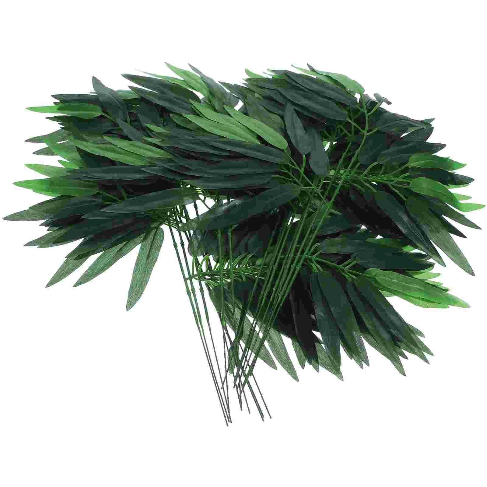 

50 Pcs Fake Bamboo Leaves Plant Dining Table Decorative for Crafts Artifical Baby