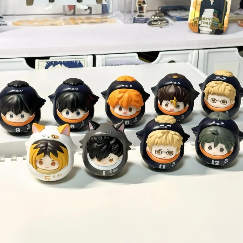 Haikyuu!! Mini Tumbler Doll Blind Box Yu Nishinoya Tadashi Yamaguchi Shoyo Hinata Anime Desktop Decoration Accessories Kids Gift