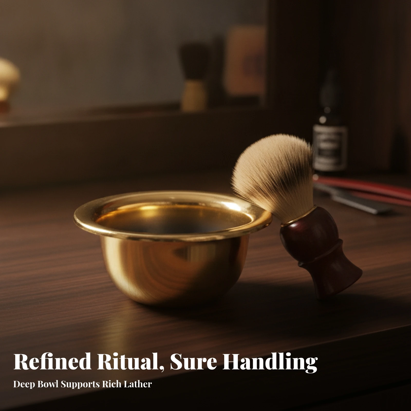 Lathering Bowl Wide Mouth Shaving Soap Bowl Shaving Cup Compact Deep for Men, Home Bathrooms, Barber Shops