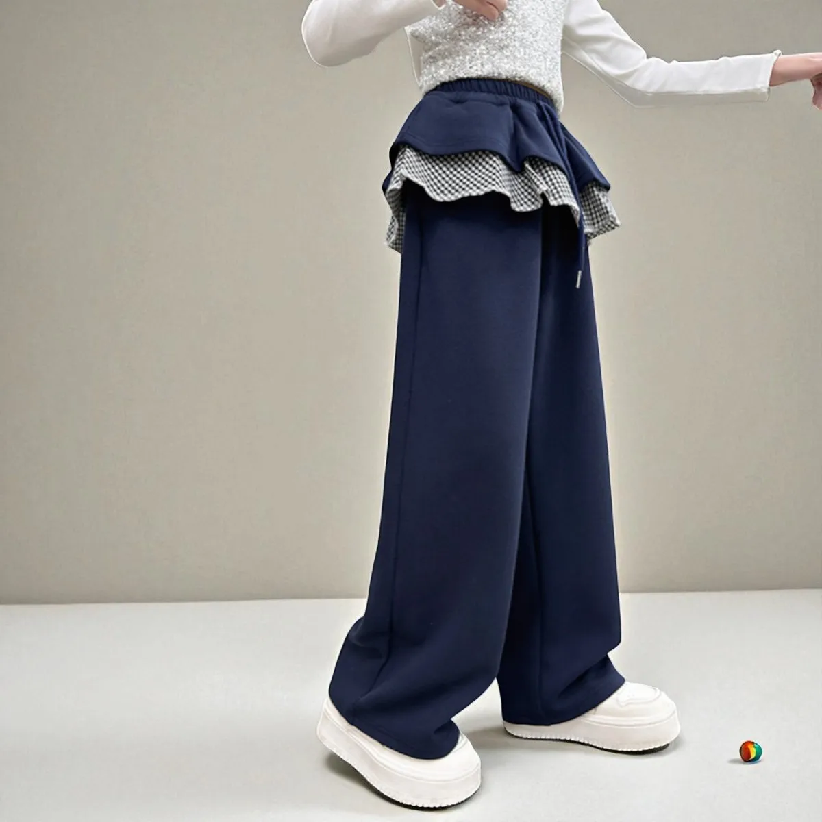 Girls Wide Leg Sweatpants Girl Loose Pants Baby Trousers Outfits Children Sportswear School Teenagers Clothes 5 7 10 12 13 Years