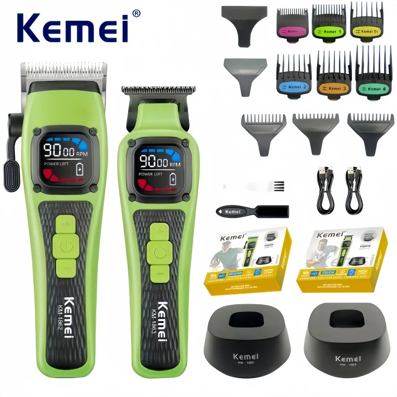 

Kemei KM-1862 KM-1863 Electric Hair Clipper, USB Rechargeable, Professional Barber Styling Trimmer, Men's Hair Clipper