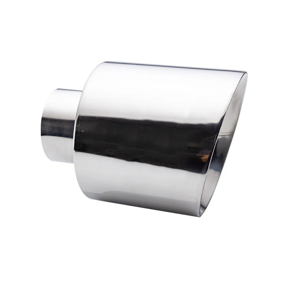 Automobile muffler modified tail pipe 63mm universal Exhaust Tip 114mm Slant Round Outlet Stainless steel