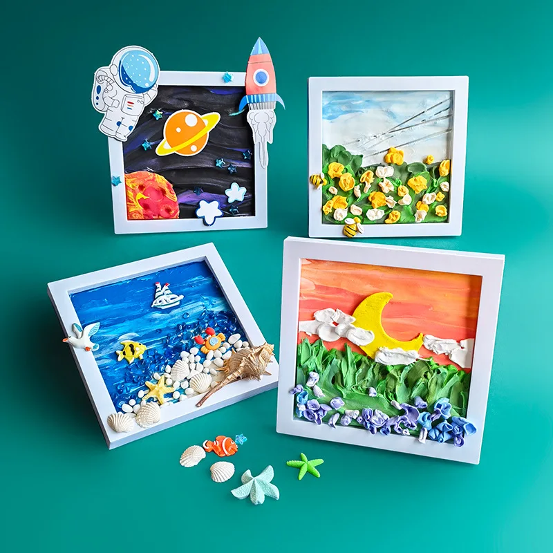 

DIY Craft Supplies Textured Art Frame 3D Stereo Photo Frame Team Building Creative Gift