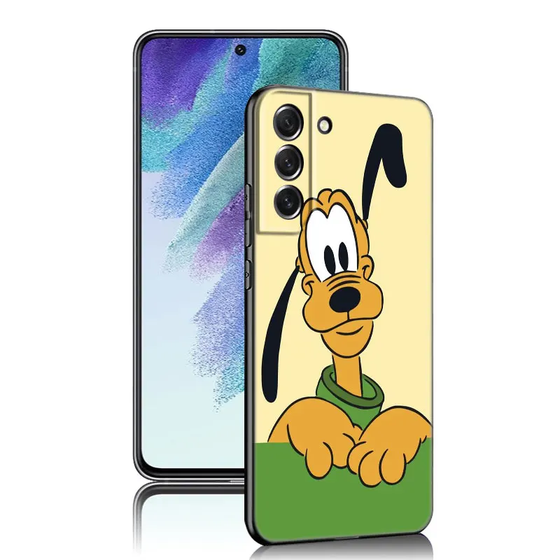 Simpatica custodia per telefono Goofy Pluto divertente per Samsung Galaxy S23 S21 S20 FE S24 S22 Ultra S10E S10 S9 S8 Plus Cover in Silicone nero