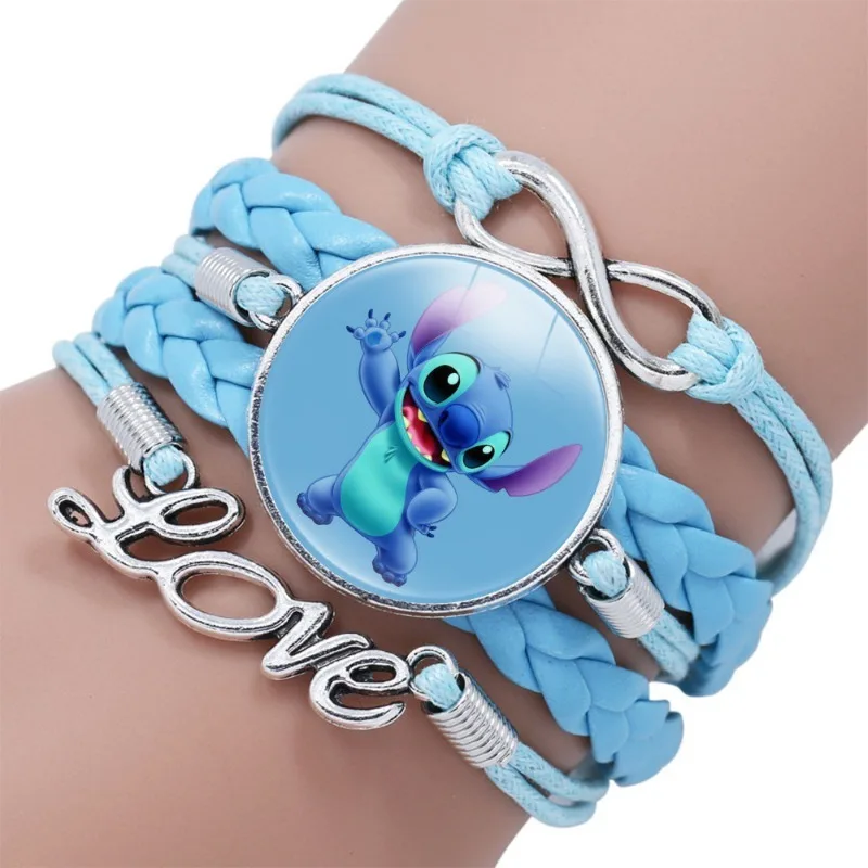 Disney-pulsera acrílica transparente con estampado de Lilo & Stitch para niños, dibujos animados, regalo de Navidad