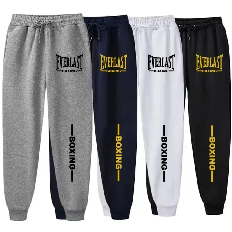 

Спортивные брюки EVERLAST с принтом для мужчин и женщин, осень-зима 2025, для бега, фитнеса, активного отдыха, флисовые, повседневные