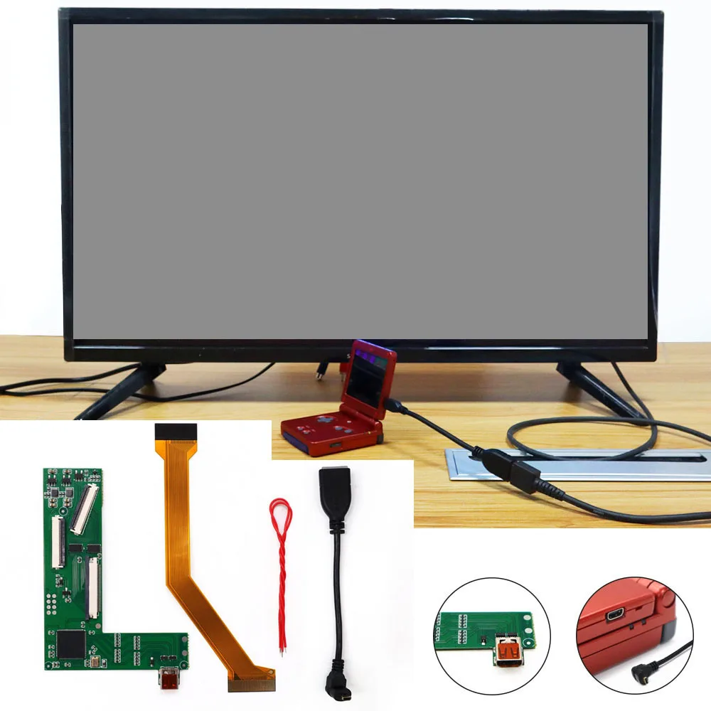 Hispeedido For GBA SP HDMI PCB Kits Adapter HDTV Converter Kit For Gameboy Advance SP GBA SP Play on TV Compatible IPS V2 LCD