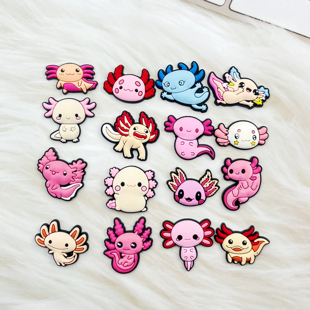 16pcs Salamander Cartoon Shoes Charms Accessories Fit Clog Backapck Wristbands Shoe Decorate Buckle Christmas Parties Kids Gift