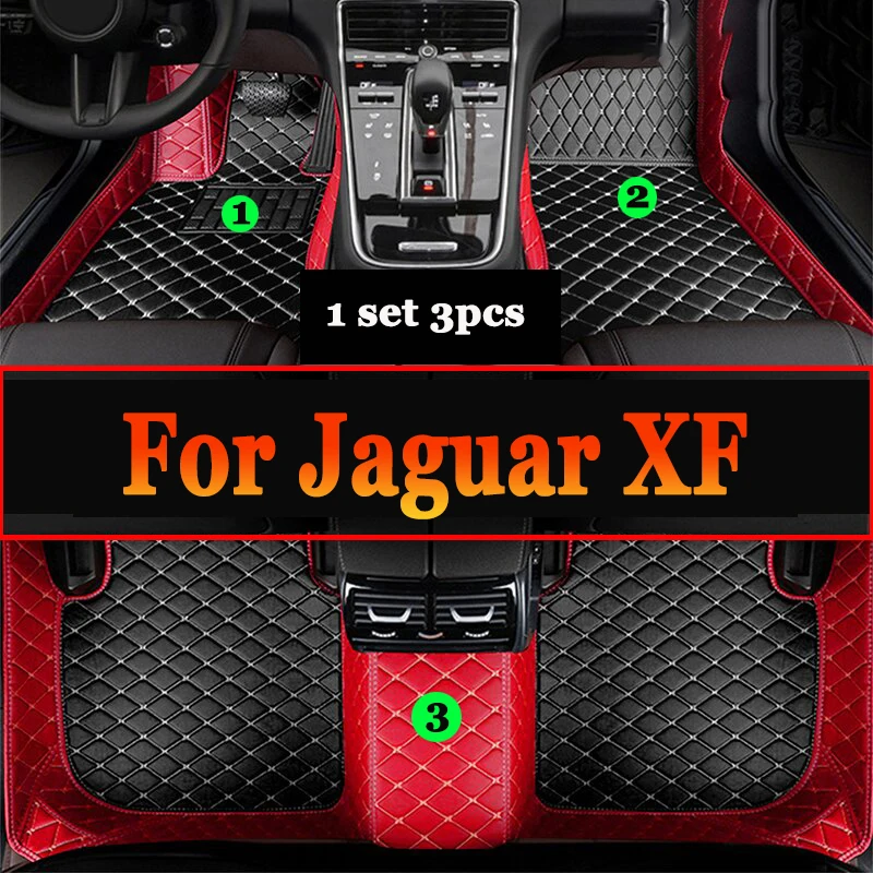 Car Floor Mats For Jaguar XF X260 2016~2022 Carpet Rugs Durable Leather Mat Anti Dirty Pads Auto Interior Parts Car Accessories