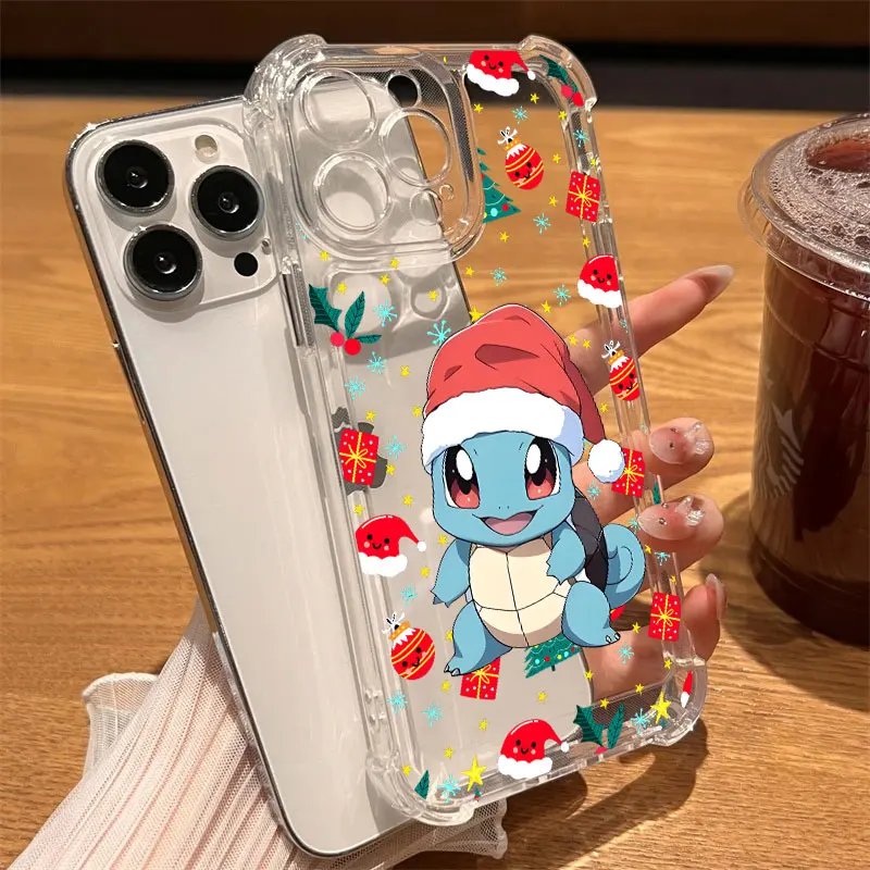 Прозрачный чехол для телефона Cute Pokemons Christmas 17 PM для iPhone 17, 16, 14, 15, 11, 12, 13 Pro Max 16E 15 16 Plus 17Air, мягкий противоударный чехол