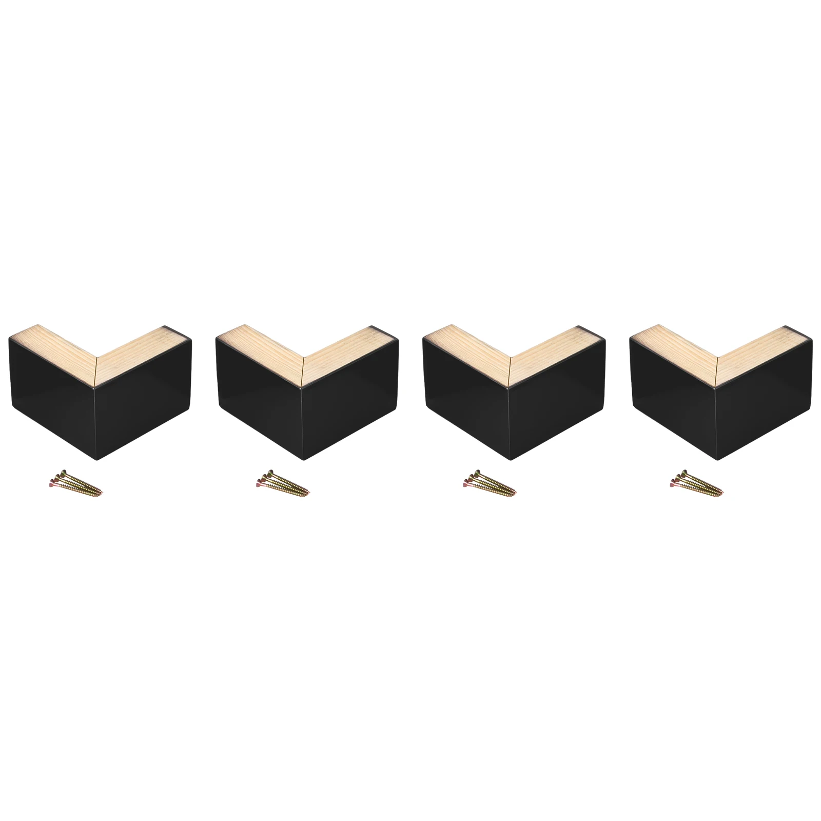 

Modern L-shaped Black Pine Wood Wood Furniture Legs, Wooden L shape Table Feet, Wooden Bed Riser