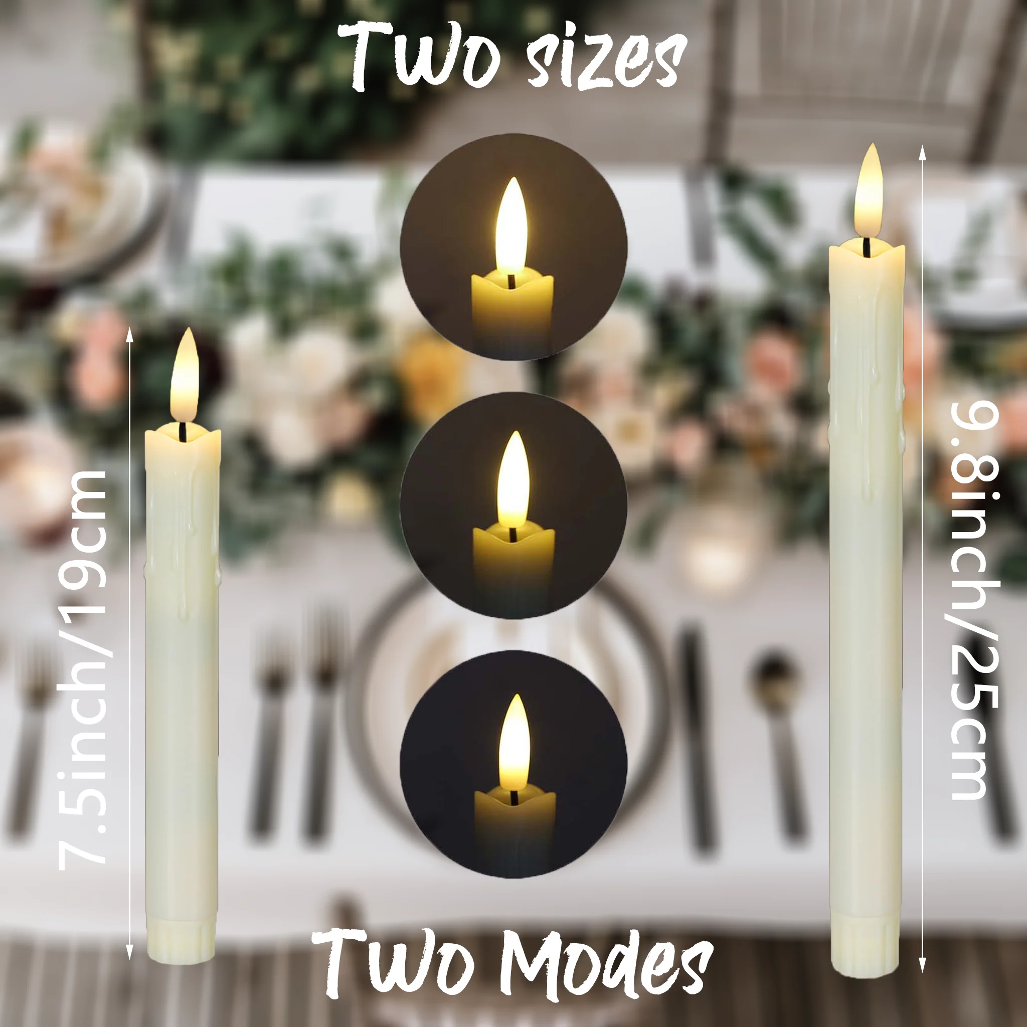 Flameless Led Taper Candles Decorative artificial Candles Wdding Flickering Fake Candle Home Halloween Candlesticks electronic