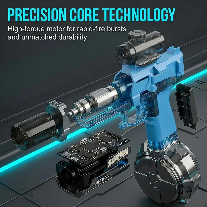 Electric Water Gun High Capacity Blaster with LED Lights for Beach or Pool Outdoor Fun