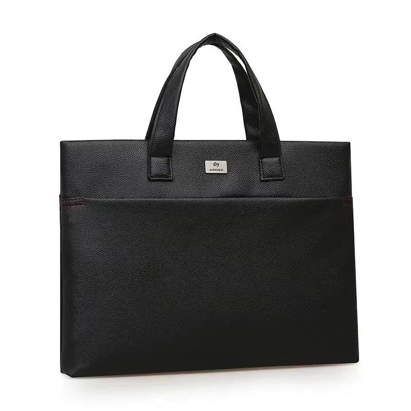 Leather Men's Briefcase Handbags Business Casual PU Leather Messenger Bag with Customizable Printing for Files SIMOER SL-526A