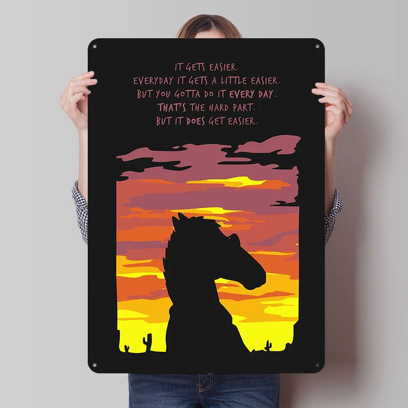 Bojack The Horseman Movie Poster Customized Wall Art Vintage Metal Signs Retro Tin Plaque for Man Cave Home Decor Accessories