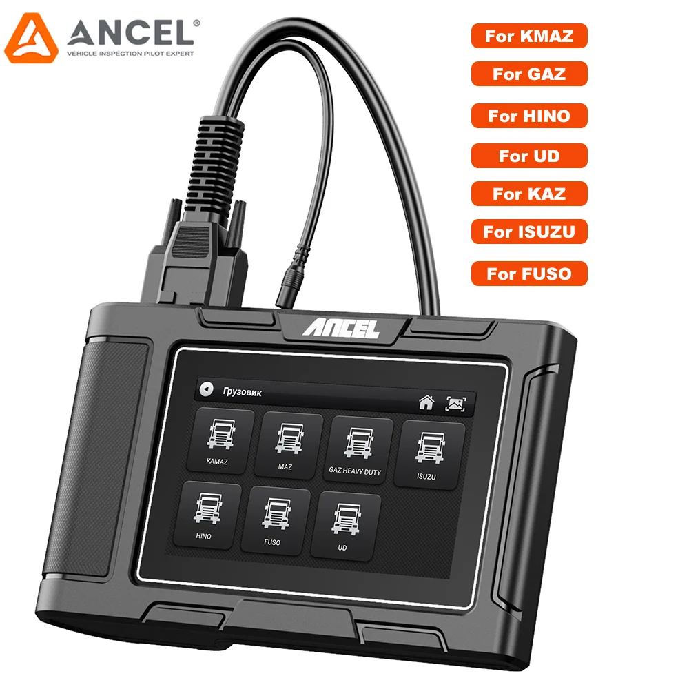 ANCEL HD3700 Heavy Duty Truck Diagnostic Tool Code Reader Engine Full OBD 2 Scanner Diesel Scan Tool Russian Version Free Update