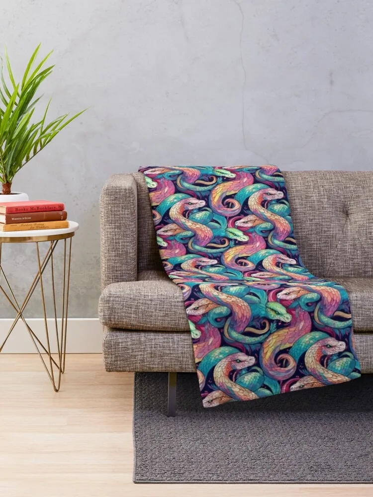 Serpentine Symphony Throw Blanket warm for winter Flannel Fabric Sofa Warm Blankets