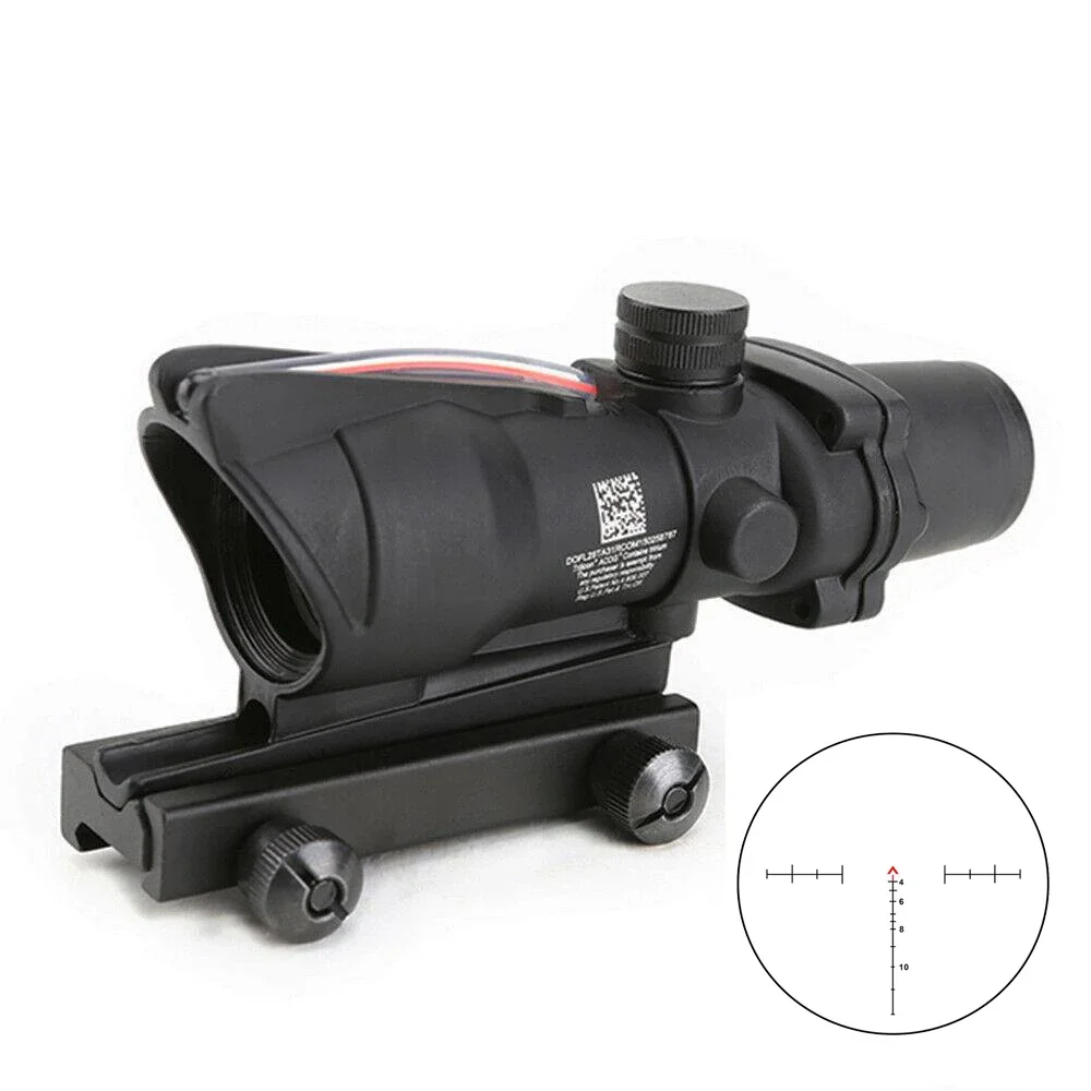 Trijicon Hunting Scope ACOG 4X32 Real Fiber Optics Tactical Red Dot Sight Chevron Glass Etched Reticle Illuminated Sight.