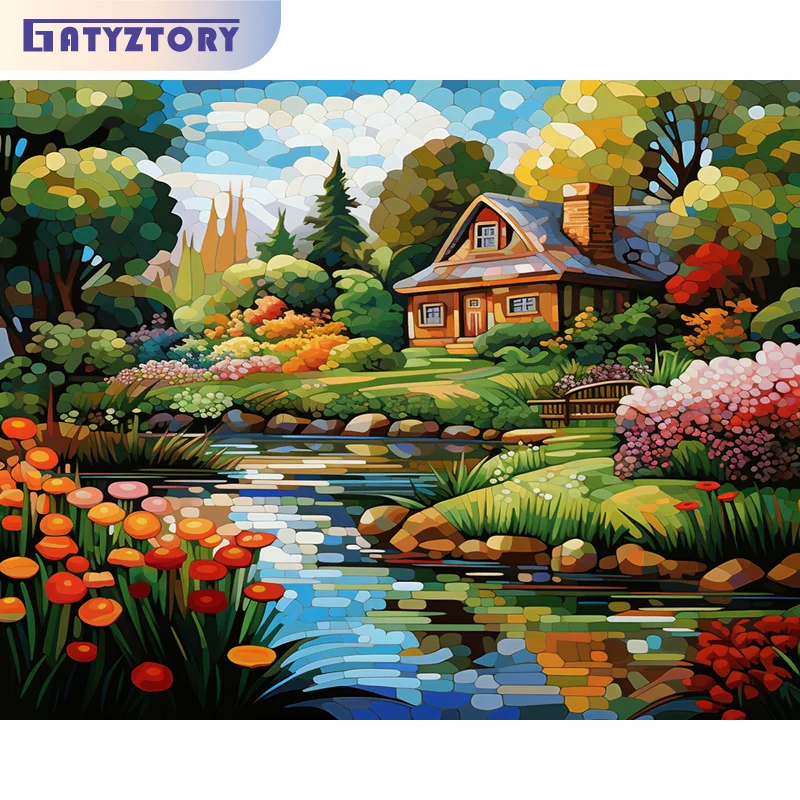 

GATYZTORY Modern Painting By Numbers Flower Bird For Handiwork Diy Gift Canvas Painting Coloring On Number Home Decors Kit