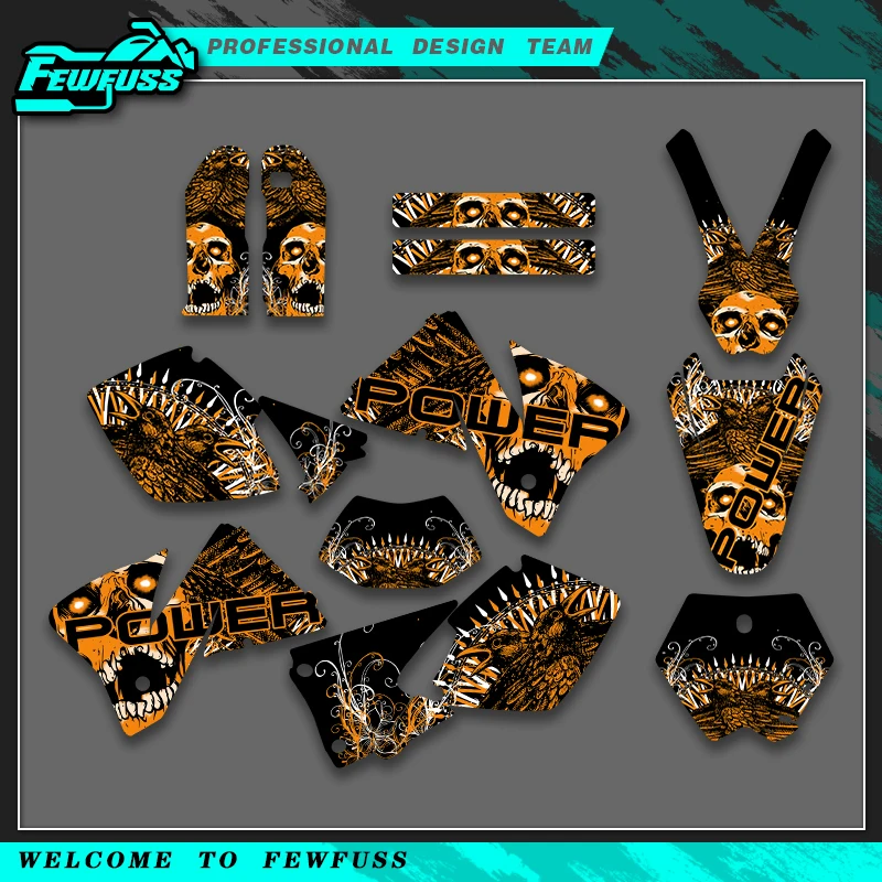 

Fewfuss For KTM SXF 1998 1999 2000 Graphics Decals Stickers Motorcycle Background Custom Number