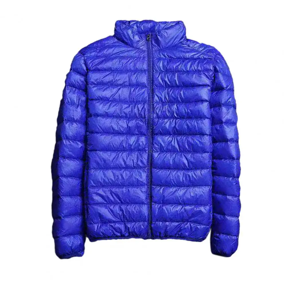 Men Padded Jacket Long Sleeve Outwear Zipper Placket Pockets Quilt Coats Clothing