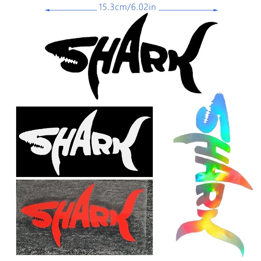 

2Pcs Modified Motorcycle Waterproof Reflective Stickers Cycling Bicycle Car Body Decorative Shark Stickers Shielding Scratches