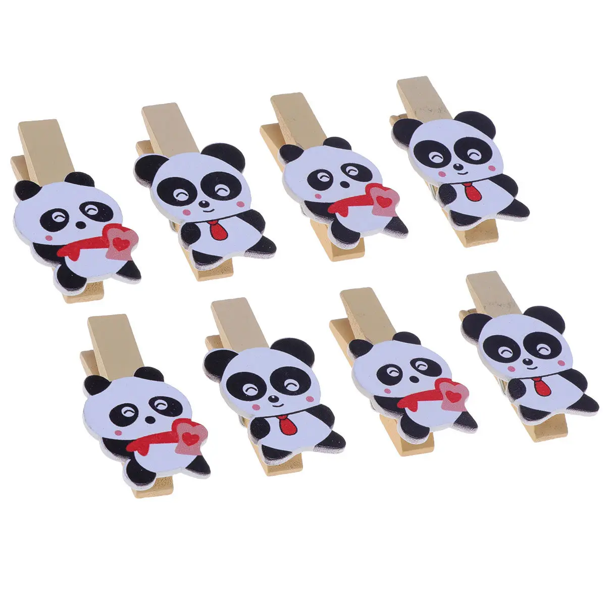 

8Pcs Picture Clips Wood Photo Holder Cute Animal Design for Hanging Photos Cards Banners Holiday Decorations School Use