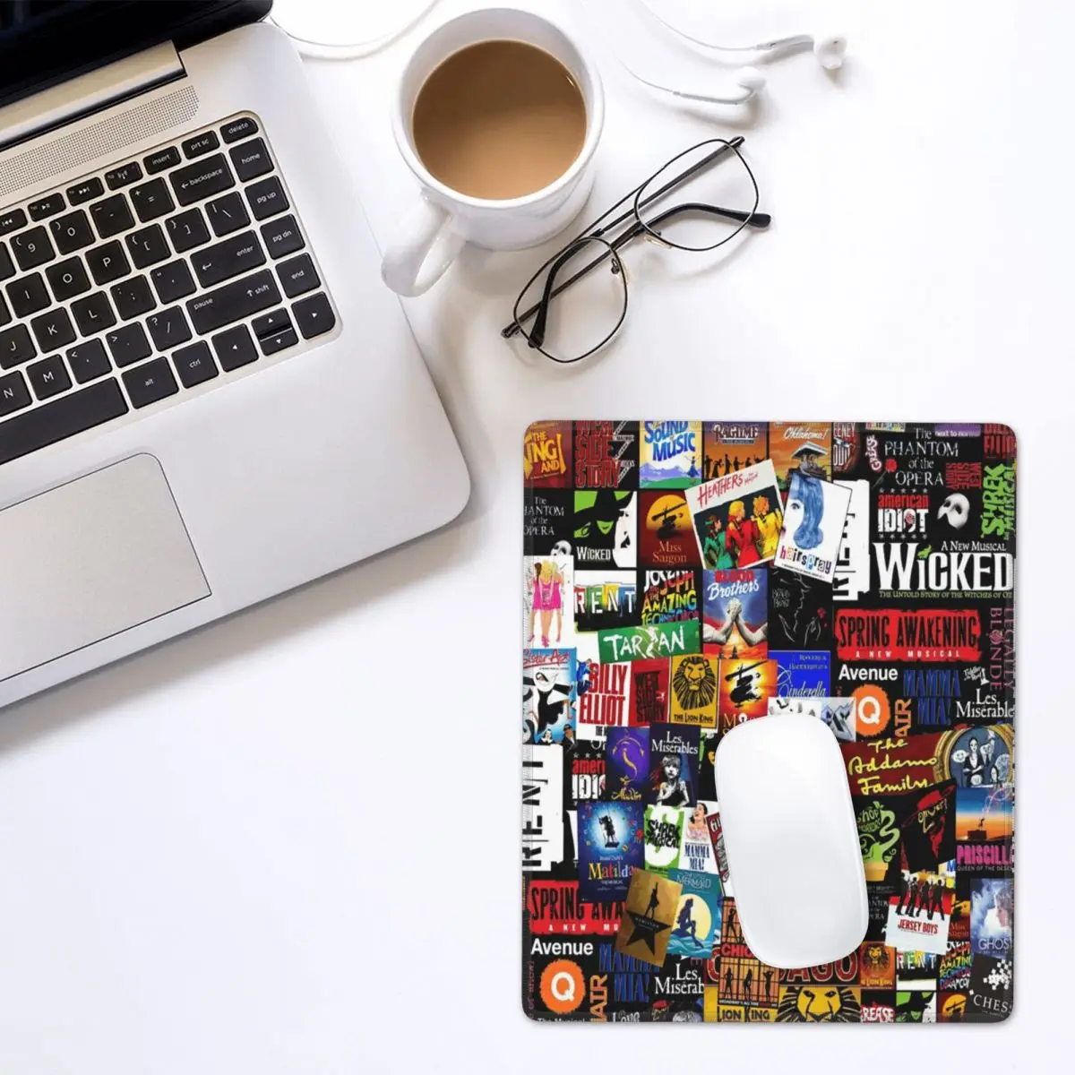 Musicals Collage II Original Mouse Pad Gamer PC Laptop Mats Keyboard Computer Gaming Office Accessories Desk Mat