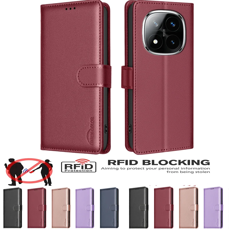 Wallet Flip Anti-theft Case For Infinix Note 40 Pro+ Plus 5G Note40 4G 40 Pro Leather Phone Cover RFID Blocking Protective Bags