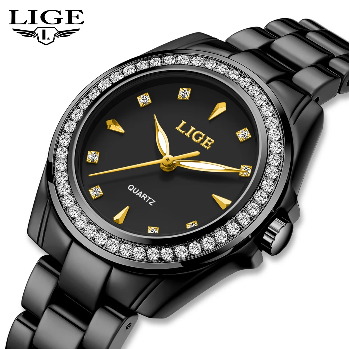 

LIGE Luxury Women's Watch Casual Quartz Elegant Ceramic Luminous Ladies Watch Business Fashion Women's Wristwatch reloj de mujer