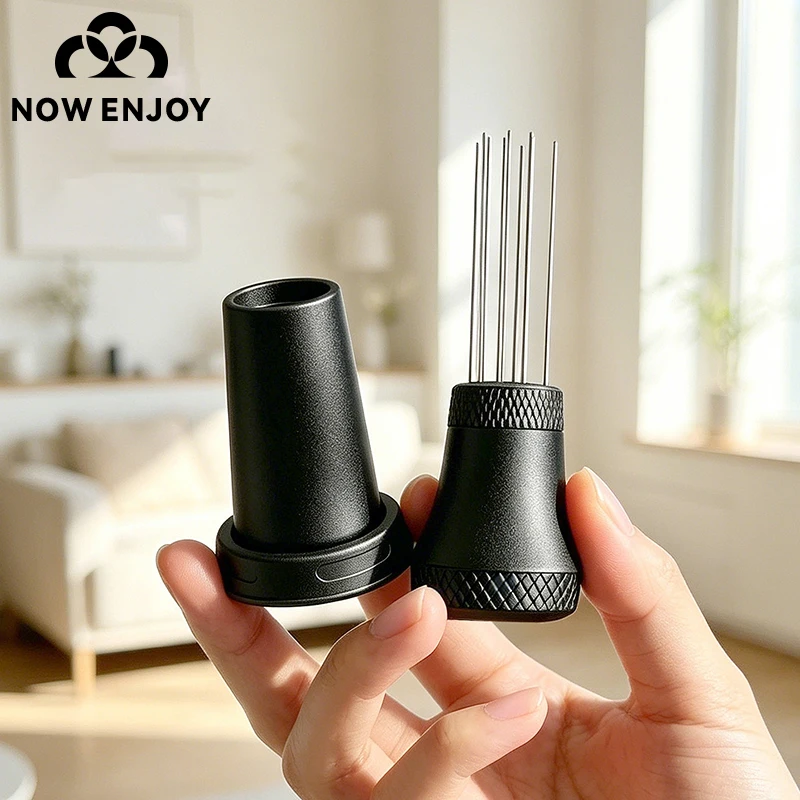 NOW ENJOY 1PC Espresso Coffee Stirring Tool Coffee Powder Stirrer Needle Distributor Wood Handle Barista Hand Distribution Tool