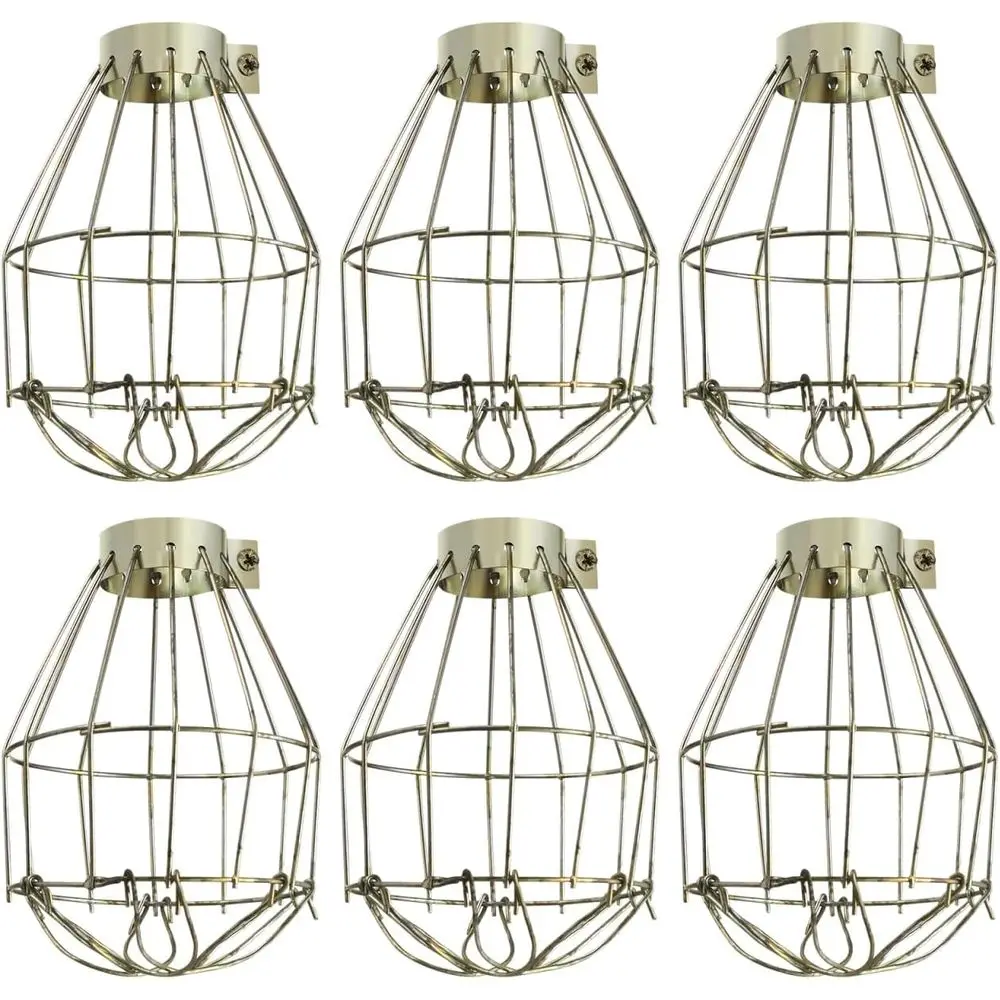 

Подвесные абажуры для светильников, 6 шт., промышленные металлические сетчатые плафоны открытого типа или подвесные винтажные светильники-люстры