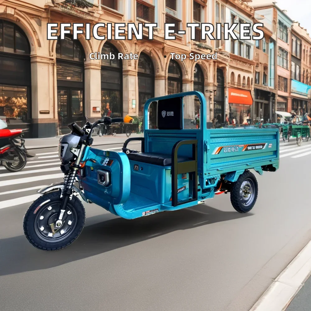 72V Adult Electric Tricycle 2000W Open Electric Cargo Tricycle Truck Hot-selling For Urban Cargo Transportation