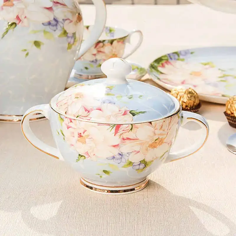 

Набор кофейных чашек из костяного фарфора в европейском стиле, пасторальный чай, чай, креативная керамика, британский сахарный резервуар Mrs Potts X3V9F6