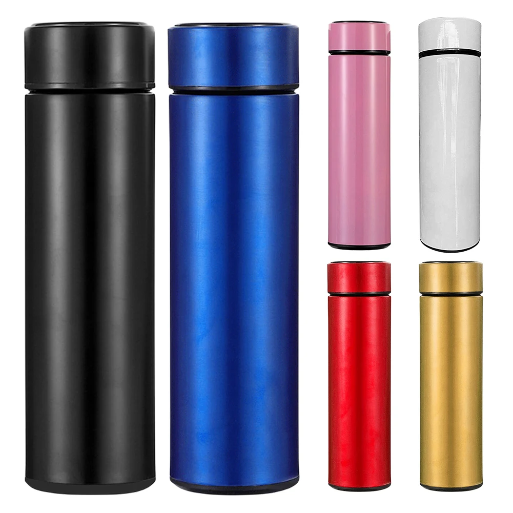 500 مللي LED الذكية كوب عازل عرض درجة الحرارة 304 الفولاذ المقاوم للصدأ ذكي زجاجة تُرمُس قوارير مفرغة فنجان القهوة