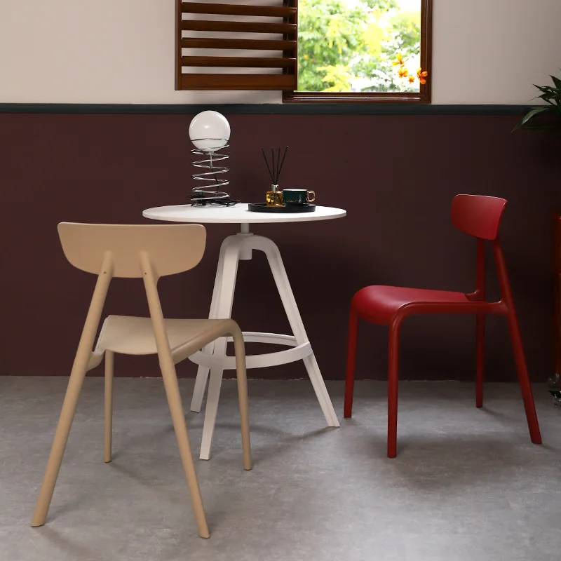 Nordic Dining Chair Kitchen Furniture Modern Minimalist Creative Household Plastic Dining Chairs Backrest Chair Ins Coffee Chair