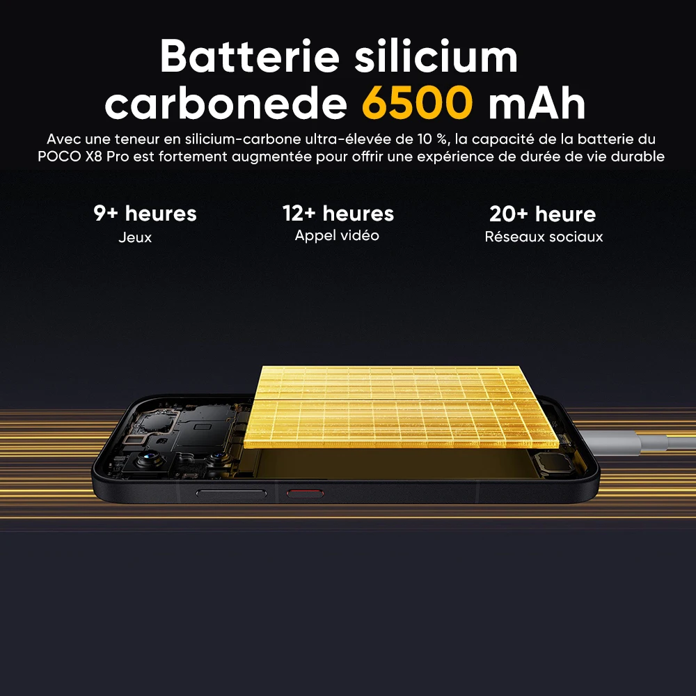 Teléfono Inteligente POCO X8 Pro 5G Versión Global, Dimensity 8500-Ultra, Pantalla AMOLED Ultra Brillante de 6.59 Pulgadas, 1.5K, 120 Hz, Batería de 6500 mAh, NFC 5